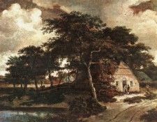 Hobbema Meyndert Landscape with a Hut. , Meindert
