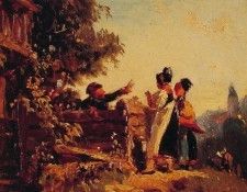 Swabian Girls at a Garden Fence. �������, ����