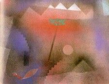 Klee Bird Wandering Off, 1926, gouache on canvas paper mount. , 