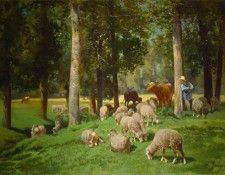 Jacque Charles Emile Landscape with Sheep. ,  