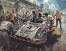 Cma 076 1977 the winning porsche in the pits.  