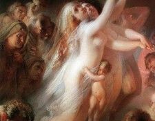 Харон перевозит души умерших через реку Стикс -- Charon transfers the souls of deads over the Stix river (1861). Маковский, Константин Егорович