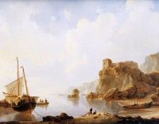 Schotel Johannes Ships moored at French coast Sun. Schotel, 