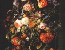 heem fruits beside a glass vase 17th-c. ,  
