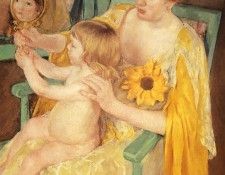 Cassatt Mary Mother Wearing A Sunflower On Her Dress. ������ ����