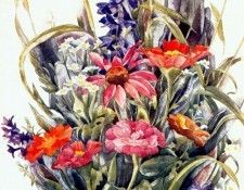demuth zinnias larkspur and daisies 1928. , 
