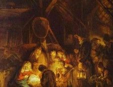 Rembrandt - Adoration of the Shepherds.    