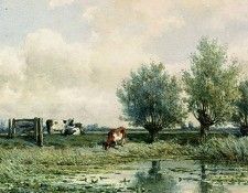 Roelofs Willem A Summer Landscape With Grazing Cows. , 