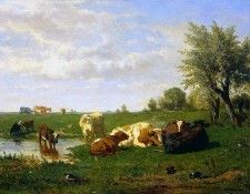 Bilders Albert Gerard Cows in a meadow Sun. Bilders, 