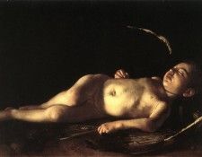 Caravaggio sleeping cupid. ,   