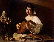 Caravaggio The lute player, ca 1595, 94x119 cm, Eremitaget. ,   