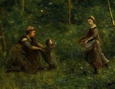 Corot The Eel Gatherers, c. 1860-1865, Detalj 3, NG Washingt. , --