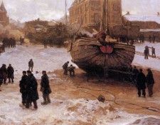 Tholen Willem Bastiaan Ships on the beach of Scheveningen Su. , 