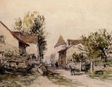 Jongkind Johan Berthold Peasants Returning to the Farm. Jongkind,  