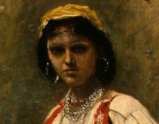 Corot Italian Girl, c. 1871-1872, Detalj 2, NG Washington. ����, ���-������-������