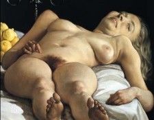 Currin-Girl in Bed-36x32-1993. Currin, 