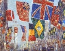 hassam avenue of the allies (flags of uk and dominions, brazil and belgium behind) 1918. ������, ������
