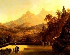 Gurlitt Heinrich Theodor Elegant Figures Conversing On A Terrace, Sintra, Portugal. ������� ������� ������� �������