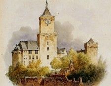 Koekkoek Barend C Castle Zwanen from Belvedиre Sun. Koekkoek, Barend Корнелис