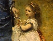 Corot Madame Stumpf and Her Daughter, 1872, Detalj 4, NG Was. , --