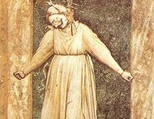 Giotto The Seven Vices  Desperation, 1306, 120x60 cm, Arena .   