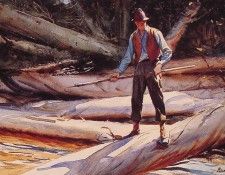 Man with a Gaff. Pleissner,  