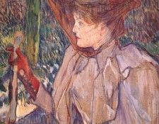 lautrec woman with gloves (honorine p) c1890. -,  