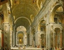 Panini, Giovanni Paolo -- Interior of St. Peters - Rome, 1750. ,  