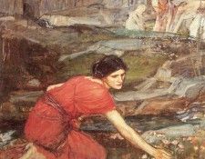 Waterhouse Maidens picking (study). ���������, ���� ������