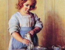 Washing Dishes Emily and Her Tea Set. ,  