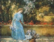 hassam lady in the park (in the garden) 1897. , 