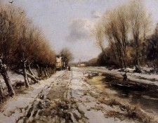 Apol Louis Winter landscape forest Sun. ���� ���