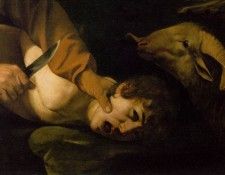 Caravaggio The Sacrifice of Isaac, 1603, detalj, 104x135 cm,. ,   