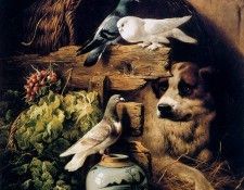 Ronner-Knip Henri�tte Stable Interior With Dog Sun . Ronner-Knip, ���������