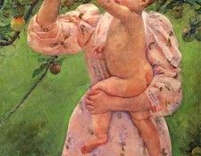Cassatt Mary Baby Reaching For An Apple.  