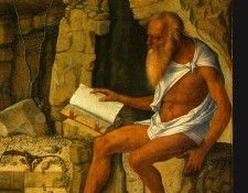 BELLINI,G. SAINT JEROME READING, 1480-1490, DETALJ 2, NGW. , 