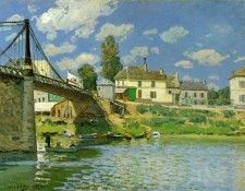 Sisley Bridge at Villeneuve-la-Garenne, 1872, 49.5x65.4 cm, . , 
