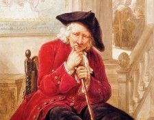 Strij van Abraham Sitting old man waiting in hall Sun . Strij,  