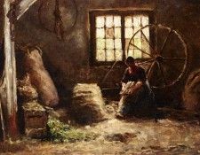 Pieters Evert A Peasant Woman Combing Wool. ������, �����