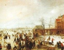 AVERCAMP - A SCENE ON THE ICE NEAR A TOWN, 1610, OIL ON PANEL. Avercamp, 