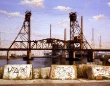 Larko Valeri TRAIN BRIDGE, JERSEY CITY op 28by44in. Larko, �������