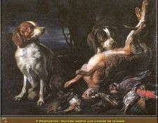 PO HunP 07 F Desportes-Nature morte aux chiens de chasse. Desportes,  
