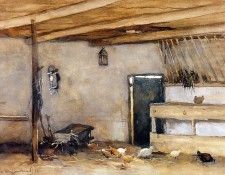 Weissenbruch Jan Stable with chickens Sun. Weissenbruch, �� �������