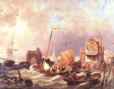Shipping before a Dutch Harbour Town. Dommerson,  