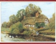StrachanArthurClaude LargeCottageByARiver-We (f042). ,  