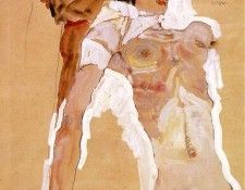 Schiele Semi-Nude Girl, Reclining, 1911, 45.9x31.1 cm,. , 