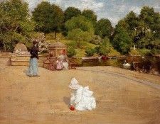 Chase William Merritt A Bit of the Terrace aka Early Morning Stroll. ,  