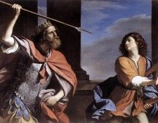 Guercino Saul Attacking David. ,   