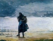 Homer Fisherwoman, prob.1882, Watercolor, 36.8x53.3 cm, Mr. . �����, �������
