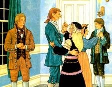 Sh 0007 Ichabod Crane dancing with Katrina Van Tassel DanielSanSouci sqs. ,  -